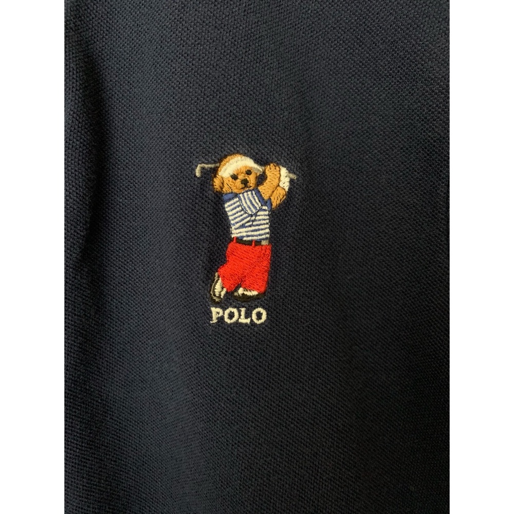 Polo Ralph Lauren Polo Bear Embroidered Polo Shirt – Navy Blue (XS) - Picture 3 of 5